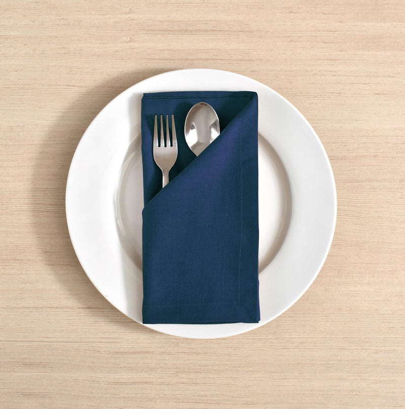 Fingercraft Cloth Napkins Set of 12, Cotton Linen Blend Napkins Cloth Washable Premium Quality Parties, Weddings, Mitered Dinner Napkin for Home Parties Christmas Thanksgiving 18x18 in Navy - Image 2